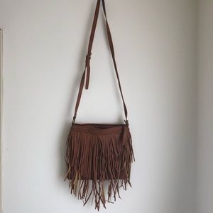 Classic brown fringe crossbody